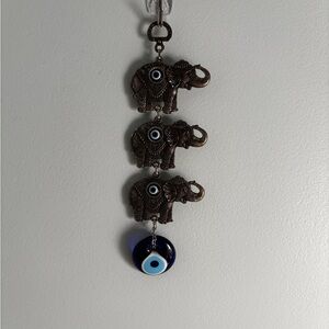 Turkish Evil Eye With 3 Elephants Wall Decor
